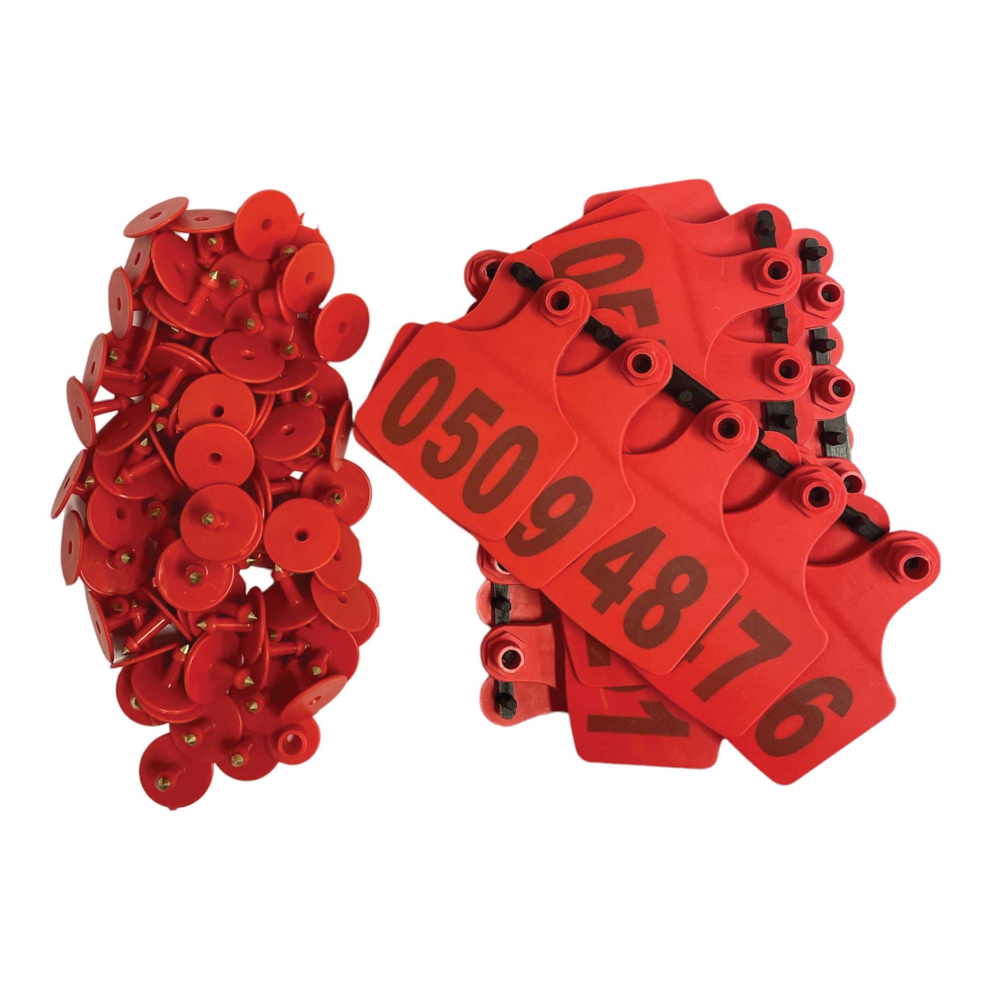 1-100 Cattle Number Ear Tags 7.5 × 10cm Set - XL Red Cow Sheep Livestock Labels — image 2