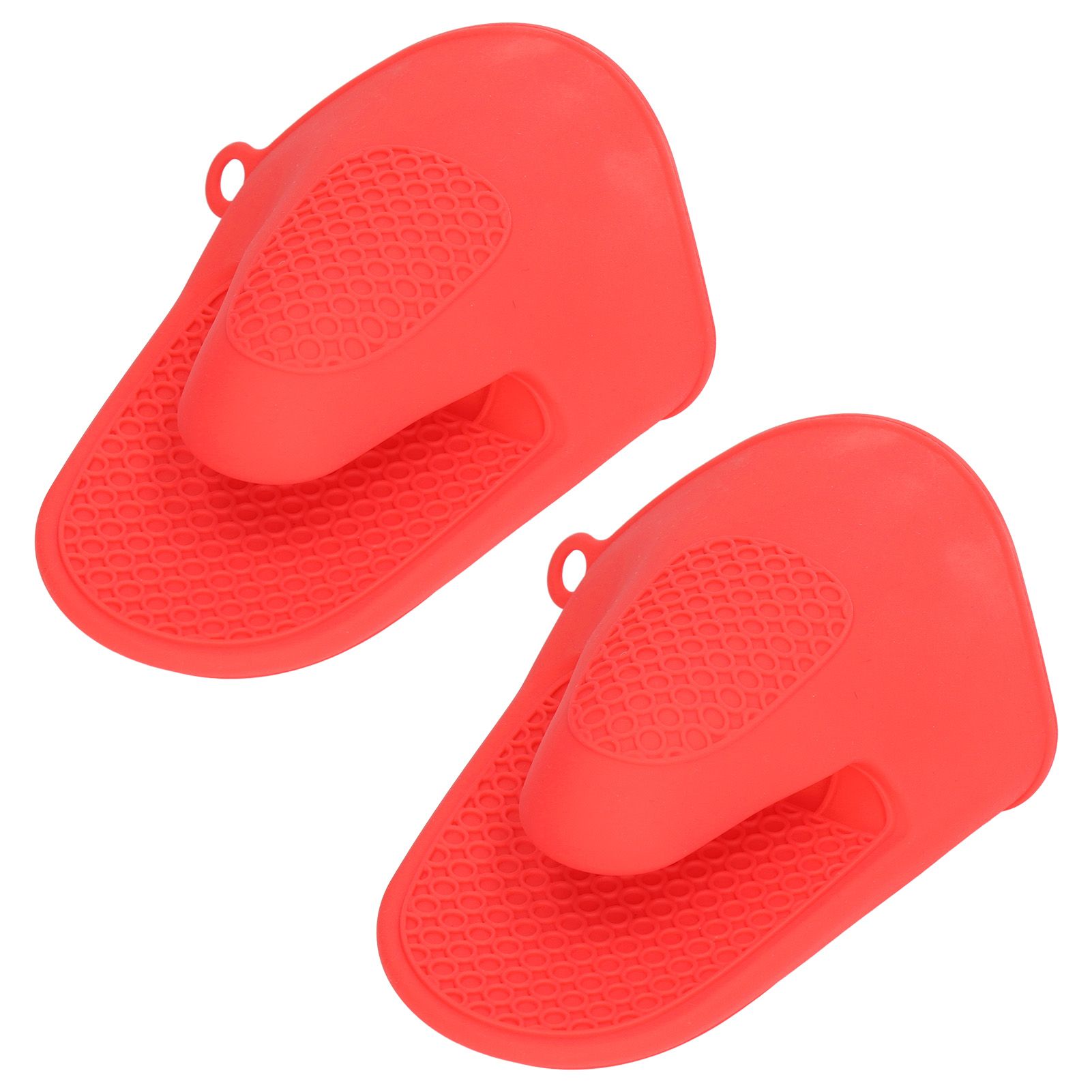2pcs Oven Mitts Mini Silicone Thickened Anti Scalding Cooking Pinch Mitts for Kitchen Red โ image 3