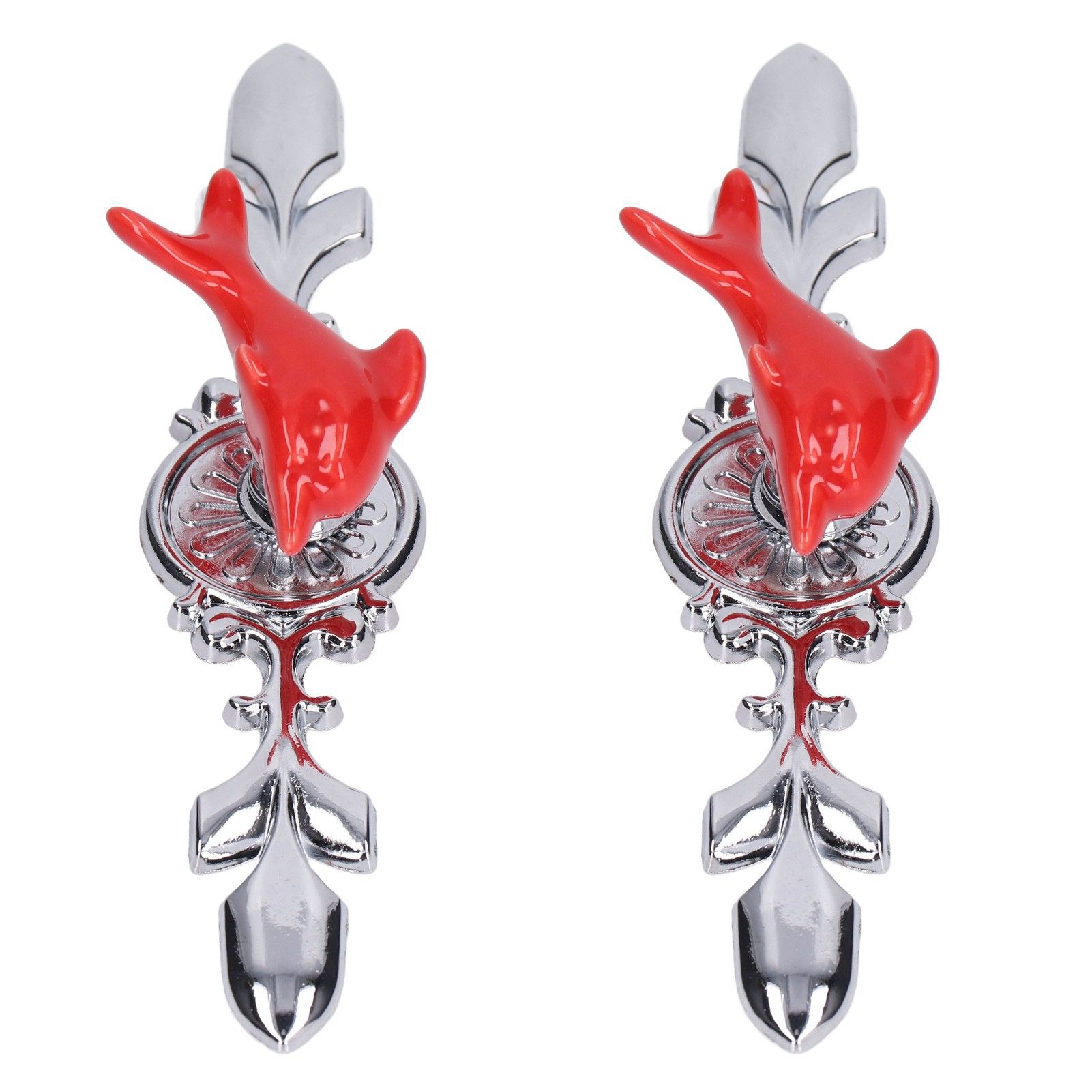 2Set Drawer Pull Knob Zinc Alloy Cabinet Wardrobe Closet Knob for Kitchen Furniture Decoration1077D Red Dolphin โ image 3