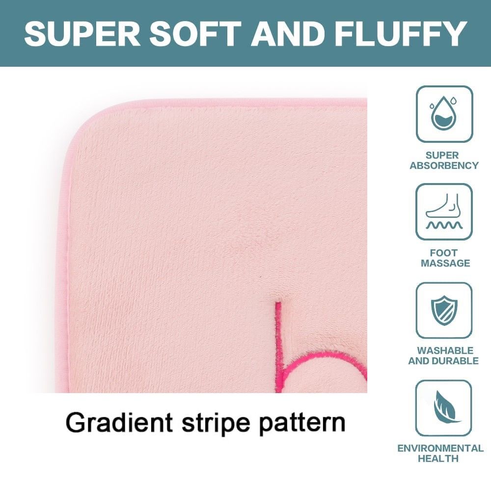 Extra Thick Memory Foam & Super Comfort Bath Rug Mat for Bathroom (60 × 40 cm, Pink) — image 4