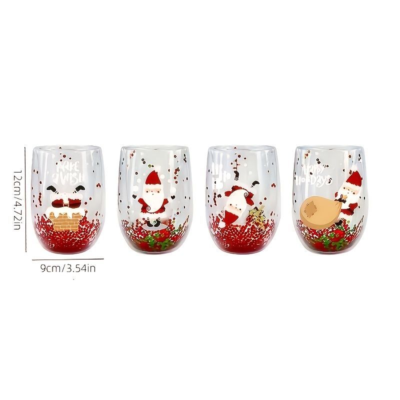 Christmas glass set, double walled glasses, borosilicate glass, festive drinkware, holiday gift, Australian Christmas, thermal insulated glasses, reusable โ image 6
