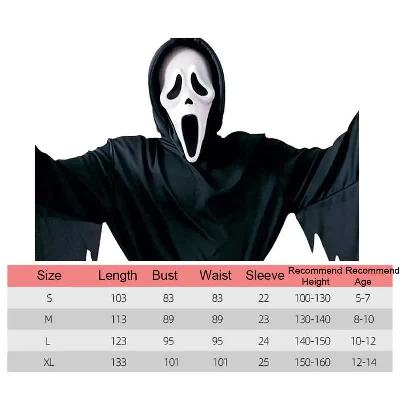 Scream Ghost Face Costume for Kids Halloween Costume XL_yux — image 5