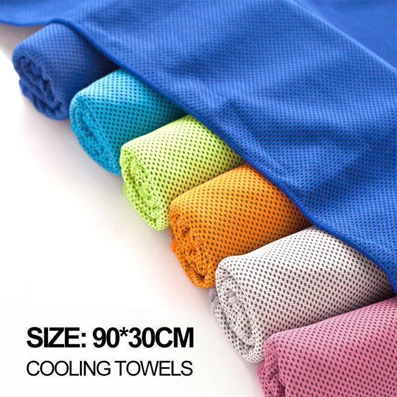 Cooling Towel for Sport Gym Cycling Golf Outdoor Use – Double Layer Ice Fabric - Rose Red — image 4