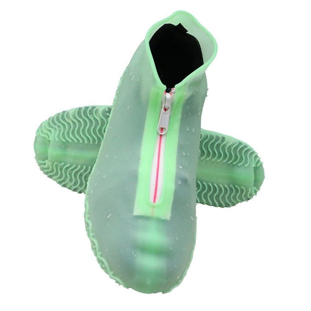 Waterproof Silicone Shoe Covers Reusable Overshoes - Green - S