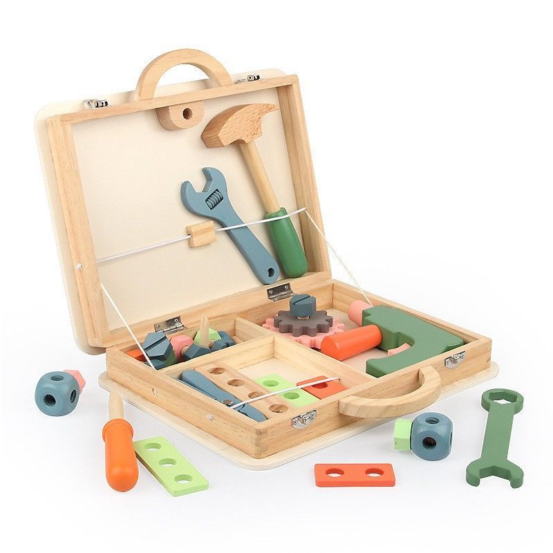 wooden toolbox, animal themed toy, building set, kids construction toy, fine motor skills, creative play, educational toy, birthday gift, Children's Day gift — image 5