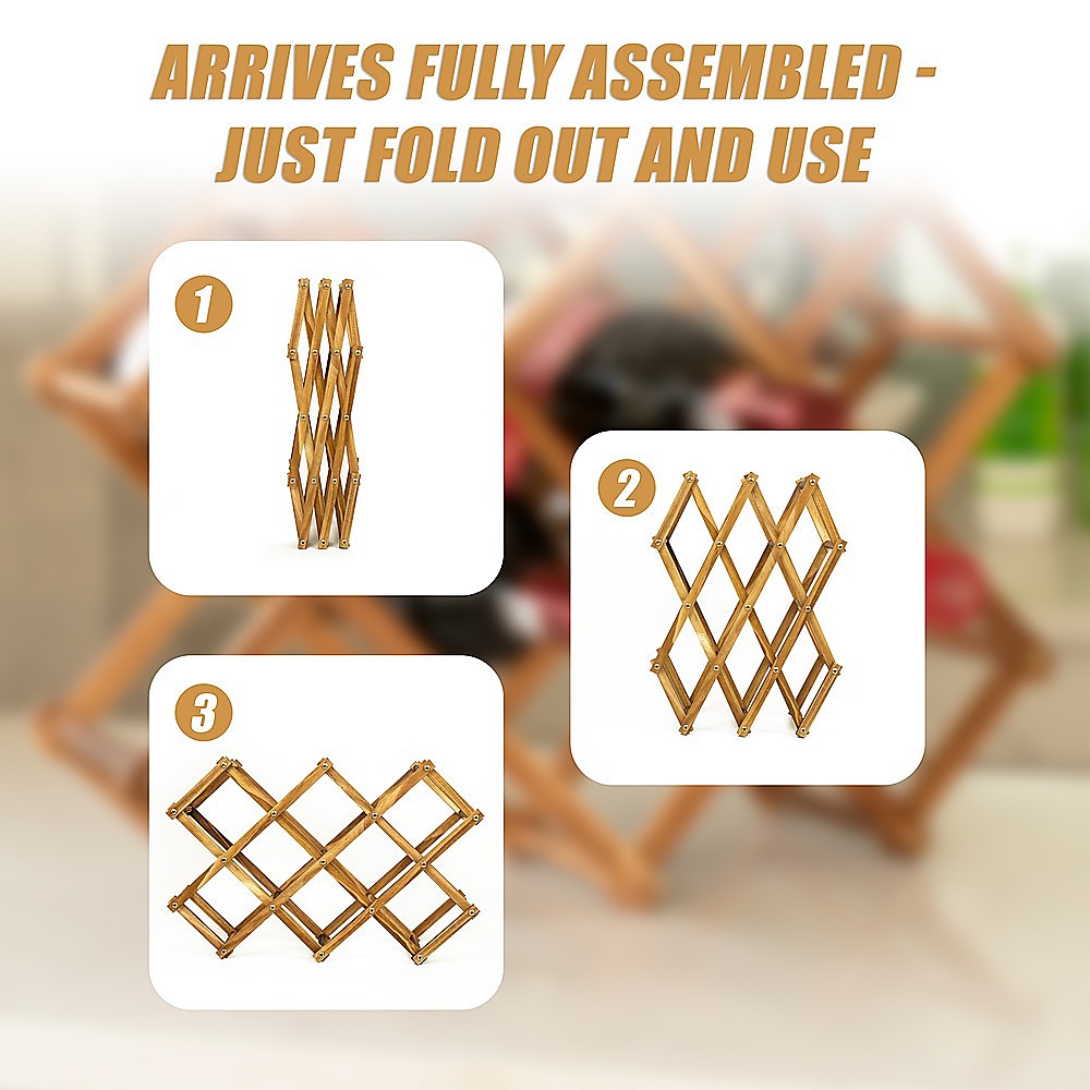 Wooden Wine Rack Freestanding 10 Bottles Countertop Storage โ image 6