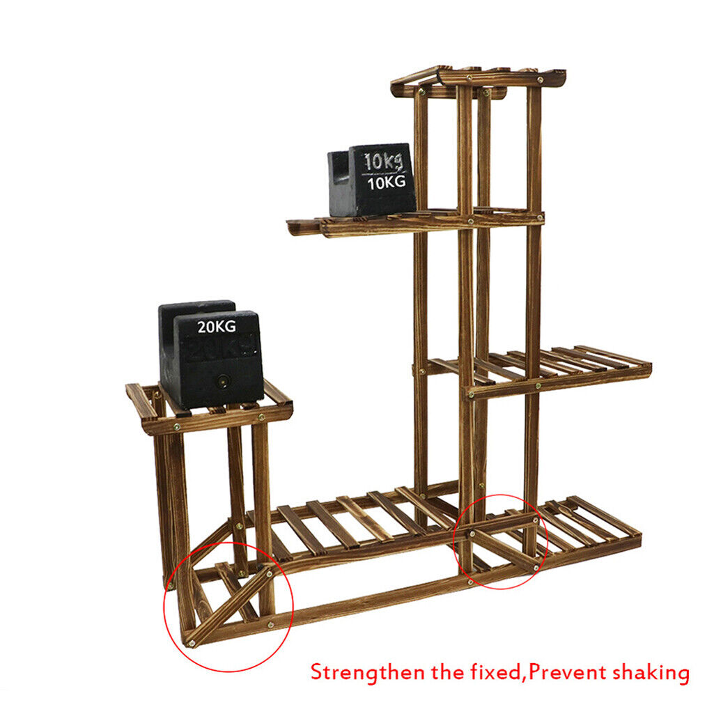 5-Tier Wooden Plant Stand Flower Display Shelf Indoor Outdoor Garden — image 4