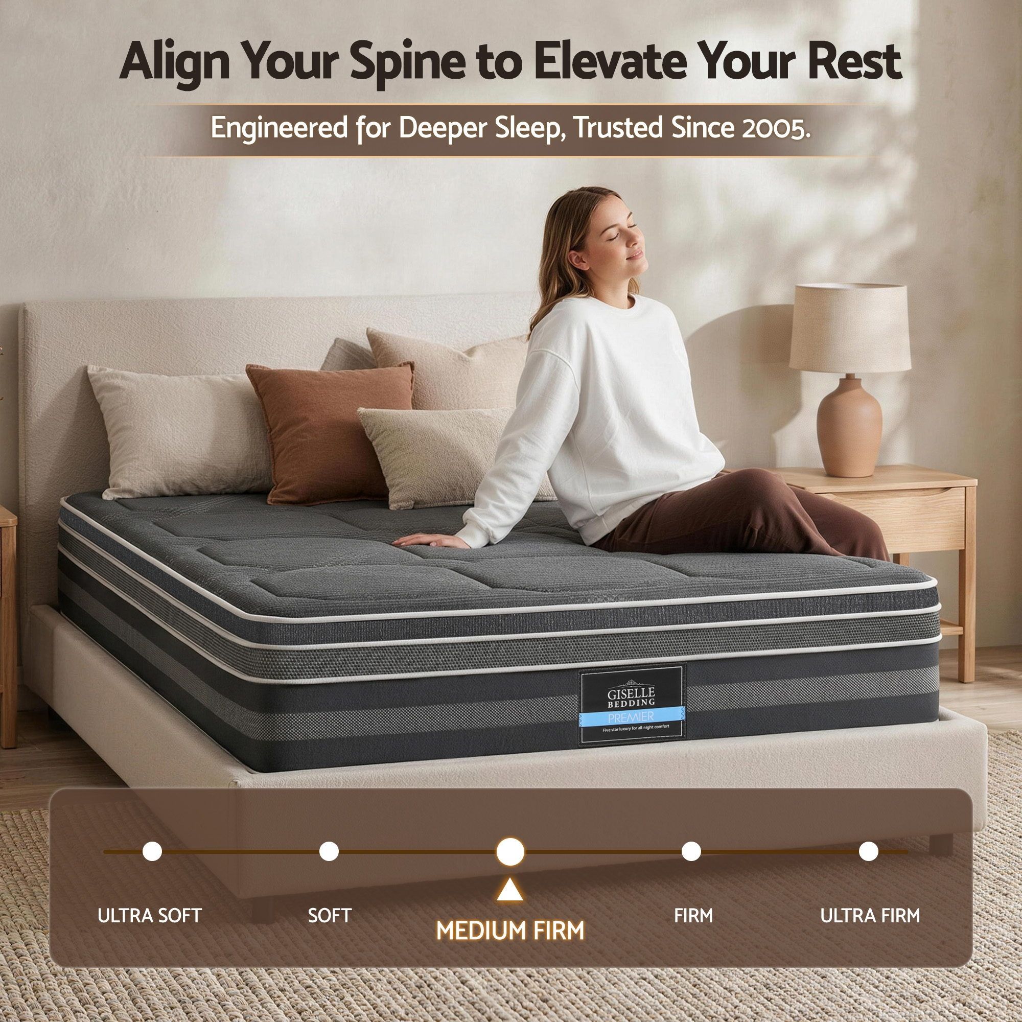Giselle Mattress 35cm Hybrid Pocket Spring Euro Top Queen — image 3