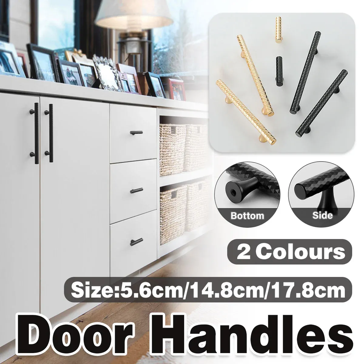 American Style Closet Handle Drawer Pull Cabinet Door Handle Vintage Bronze Knob - Gold - 56mm — image 2