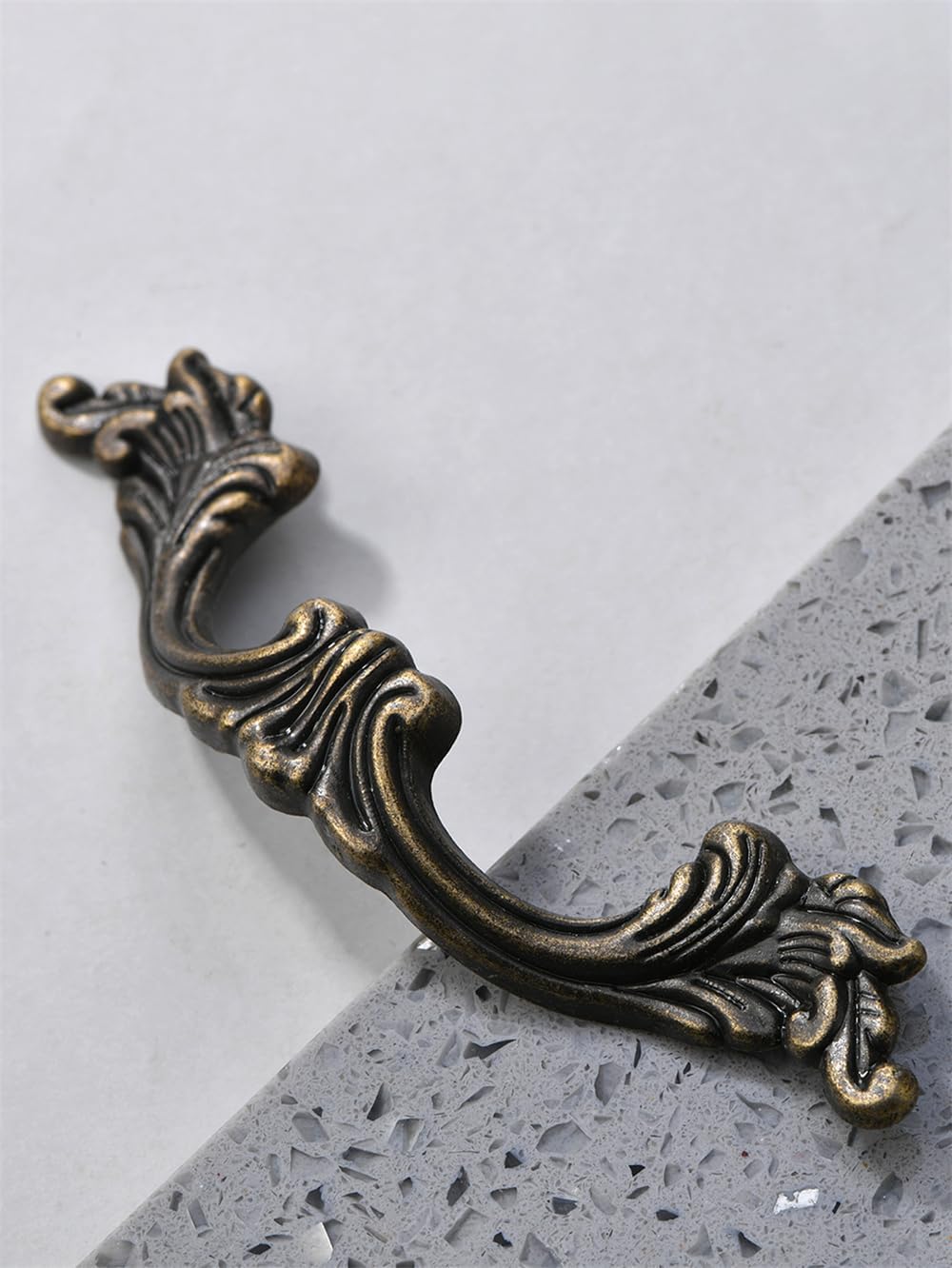 6-Pack French Drawer Pulls - Antique Brass, 3.38" Hole Centers, Vintage Shabby Chic Pulls for Dresser Nightstand Cabinet — image 4