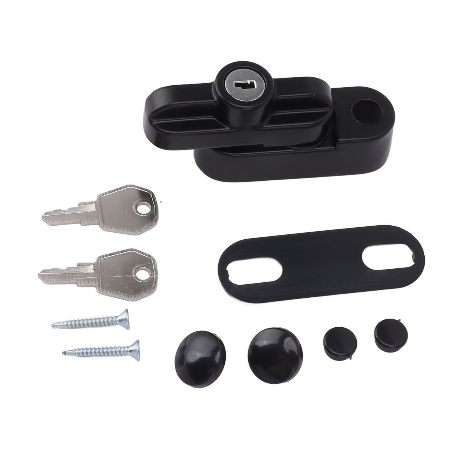 External Window Lock Catch Aluminum Alloy Anti Theft Flat Window Buckle Lock for Single Double Windows Black — image 2