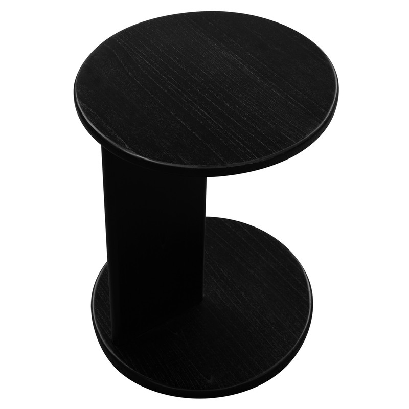 Brentwood Round Solid Timber Lamp Table (Black) — image 3