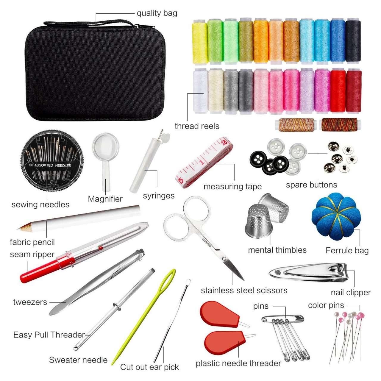 Sewing kit 98 pieces with 24 thread colors, MultiColor — image 2