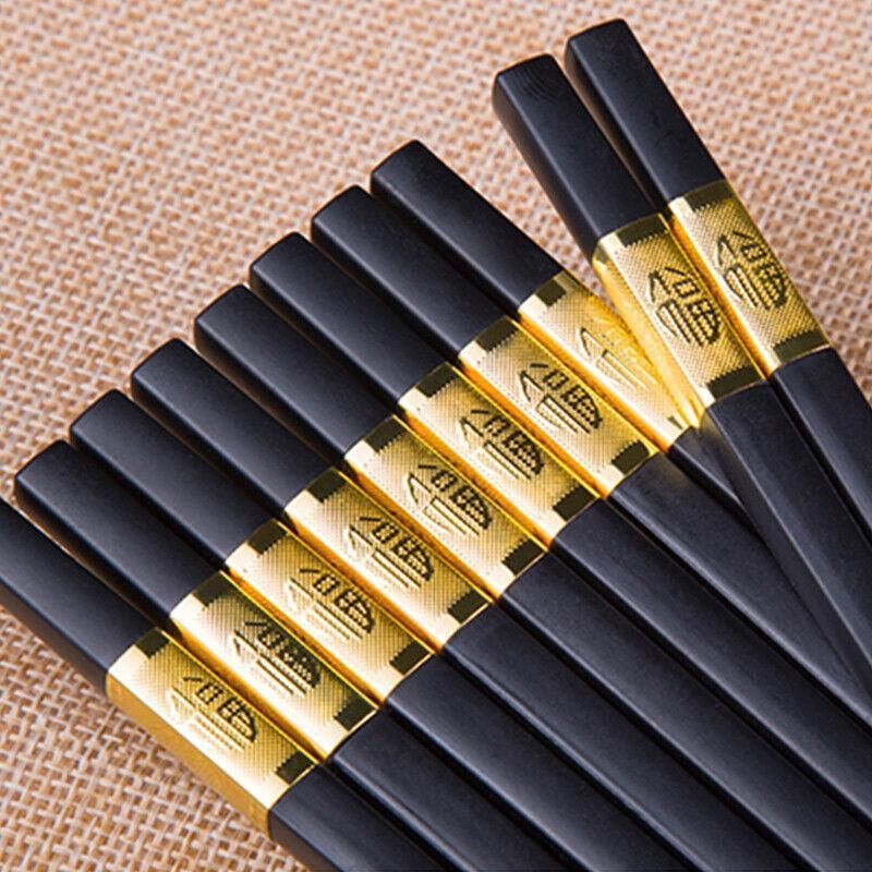 10Pairs Premium Fiberglass Reusable Chopsticks - Dishwasher Safe - Silver-3 โ image 5