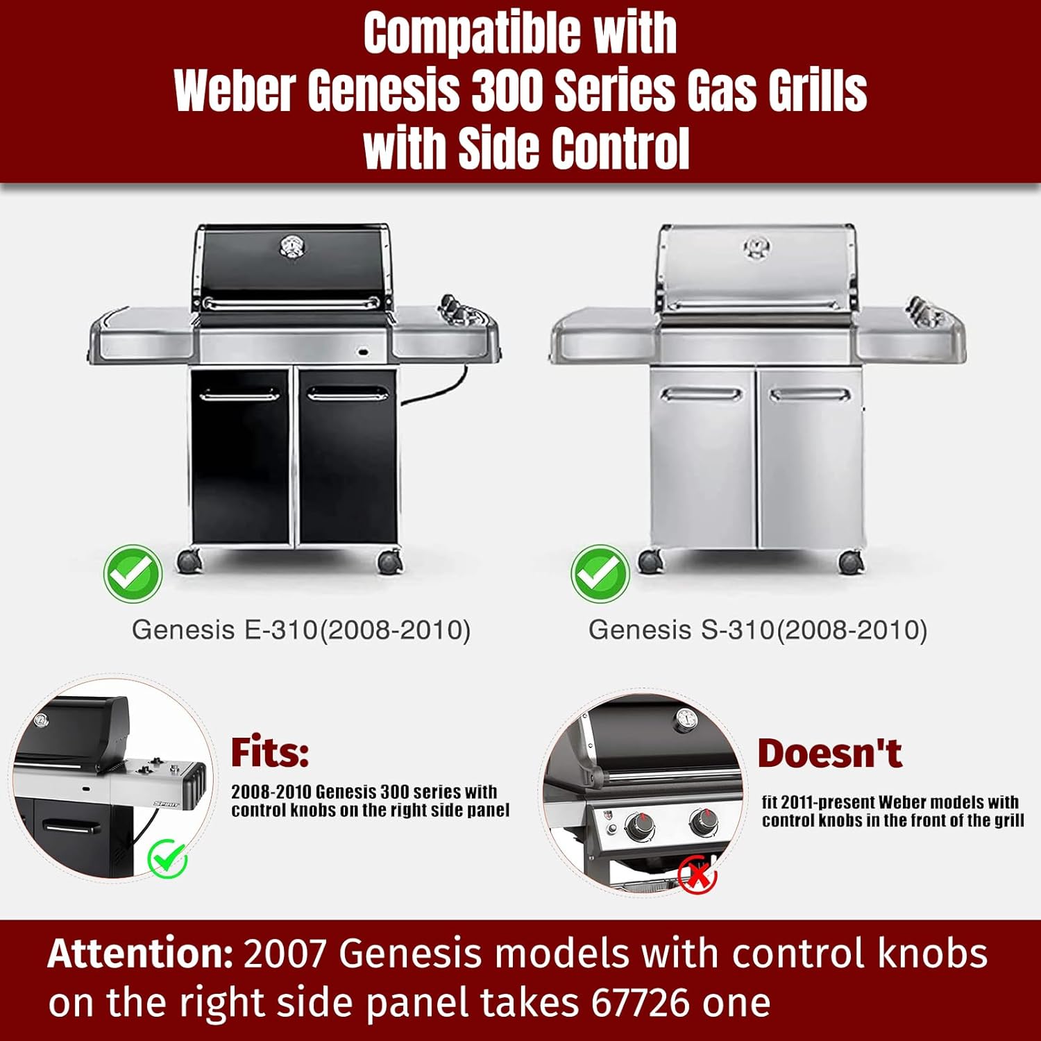 Grill Igniter Kit 1819-51 Replacement for Weber 67847 Genesis 300 Series Grills with Side Controls (2008-2010) - E310 E320 EP310 EP320 S310 S320 CEP310 CEP320 โ image 2