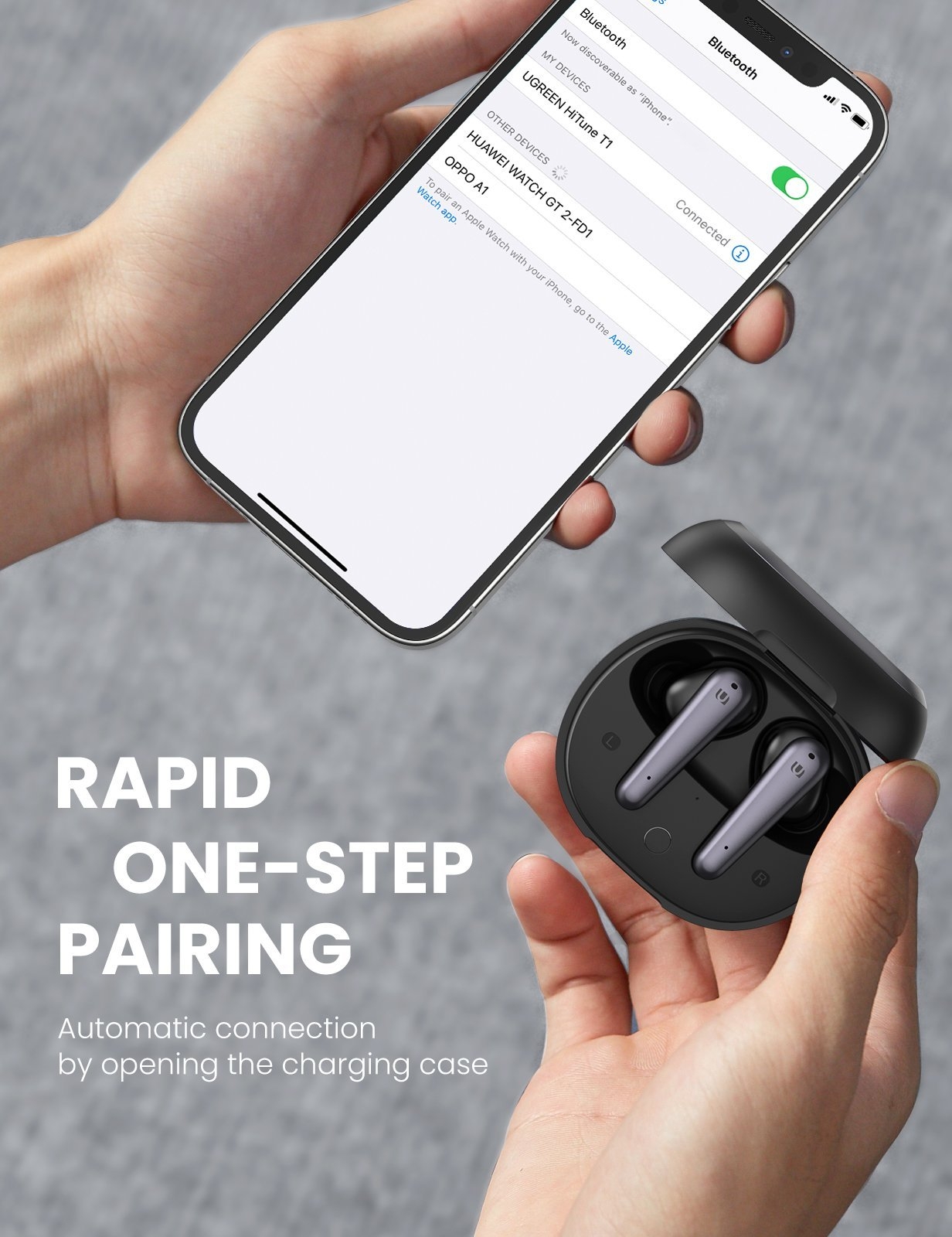 UGREEN 80650 T1 Wireless Earbuds White โ image 3