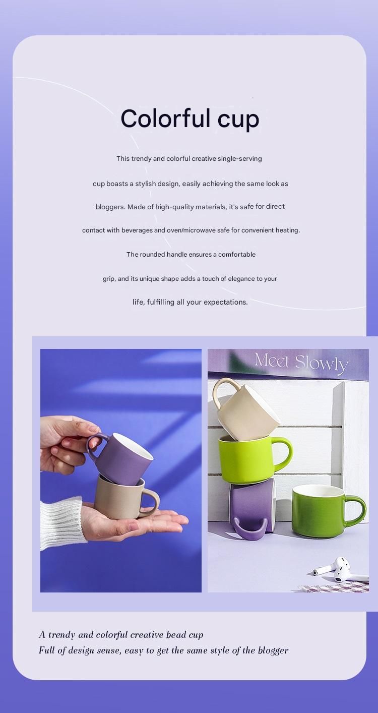 5-piece "Colorful One-Shot Mug" Ceramic Mug Set – Nordic color scheme, smooth handle, rounded rim, exquisite gift box – 80ml mini mugs, suitable for coffee — image 3