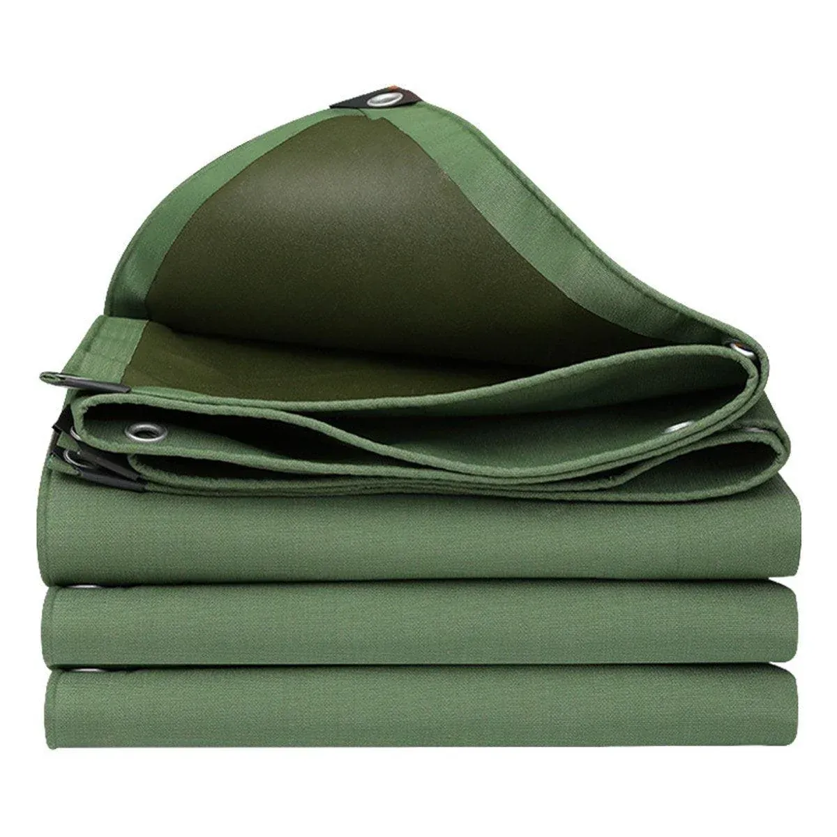 Heavy Duty Waterproof Canvas Tarp 200x400cm Army Green Sun Block Dustproof Cover — image 2