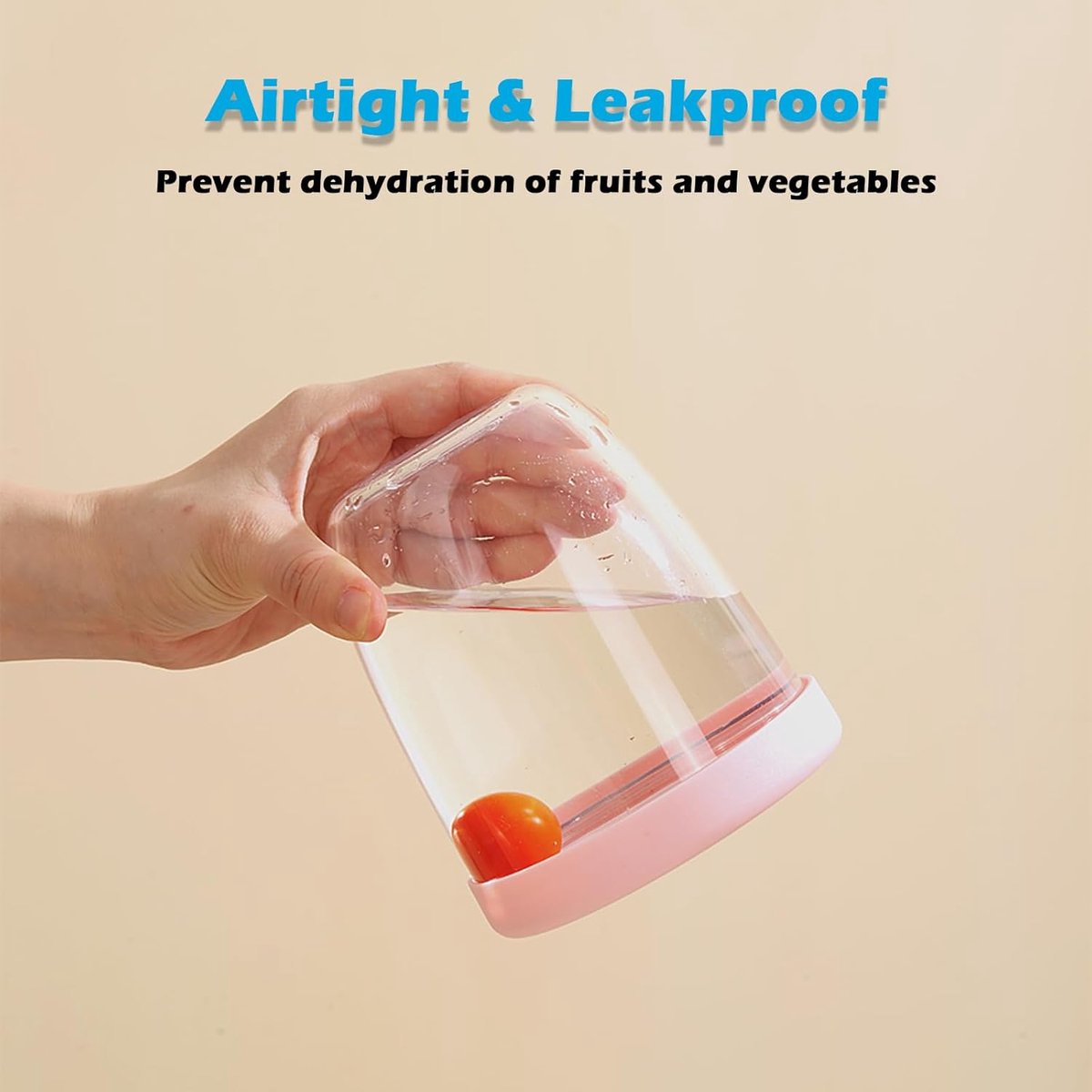 Fruit Bowl - Salad Bowl - Leakproof reusable food container with lid and draining basket - Suitable for work, school, and travel. - 650 ml (Yellow) — image 6