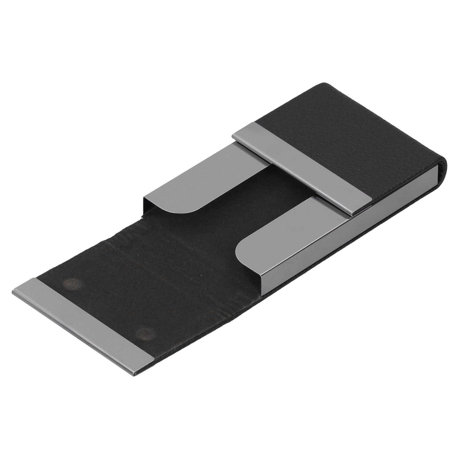Large Capacity Business Card Holder Pocket Name Card Box Case for Men Double OpenBlack 400# — image 2