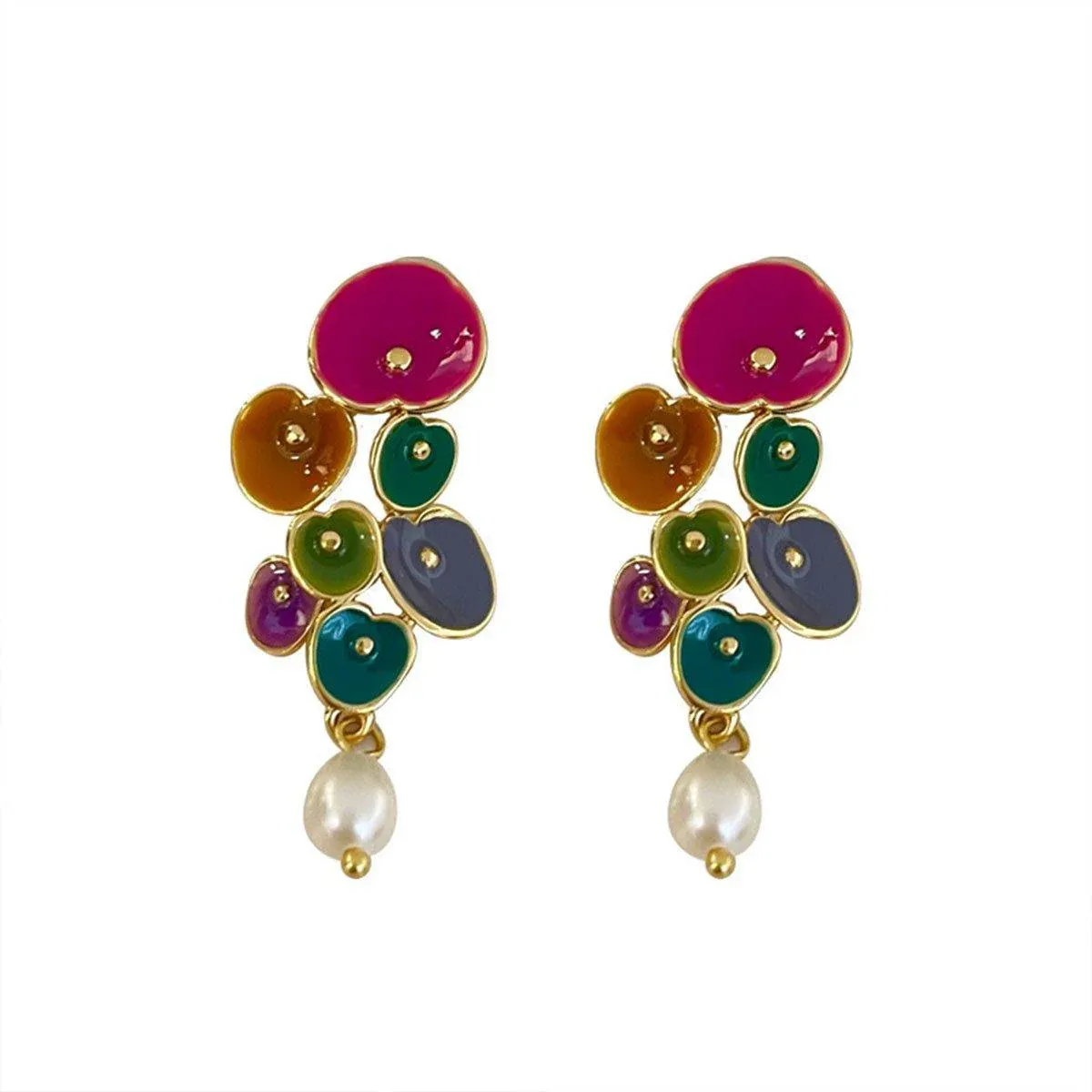 Vintage Long Pearl Coloured Earrings Elegant Matching Jewelry Women Fashion — image 2