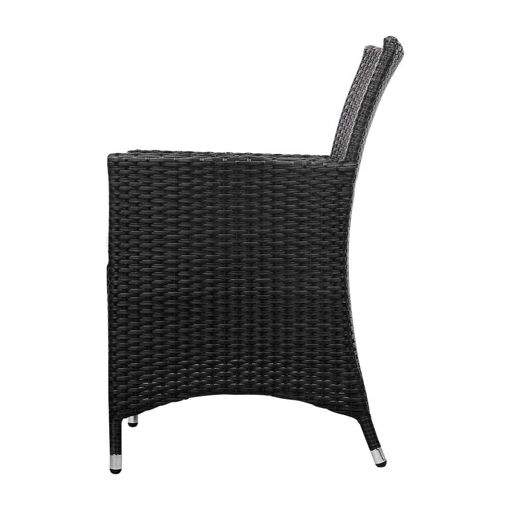 Gardeon 3PC Bistro Set Outdoor Furniture Rattan Table Chairs Cushion Patio Garden Idris โ image 4