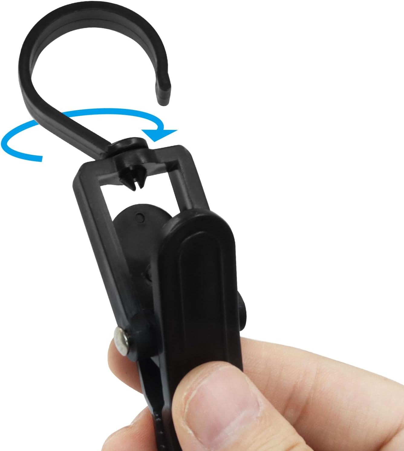 20 Pack Super Strong Swivel Hanging Hooks, Laundry Clips Plastic Clothes Pins Beach Towel Clips, 360° Rotating Curtain Clips for Home Office & — image 4