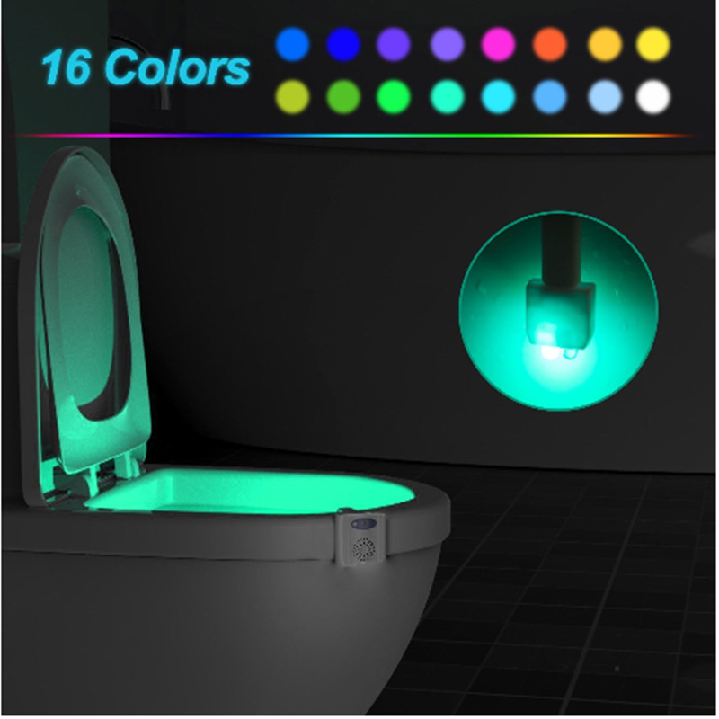 Motion Sensor Toilet Night Light 16 LED Colours - Bathroom Bowl Lamp with UV Sanitiser or Aromatherapy Options - Smart Home Gadget for Potty Training and Night โ image 2