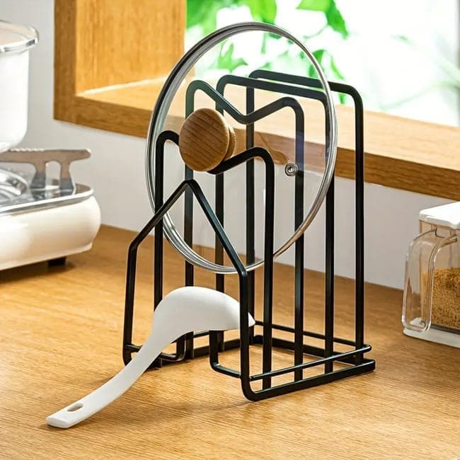 Metal Cutting Board Holder Dish Rack, 12.5x14.5x21.5 cm, Black — image 2