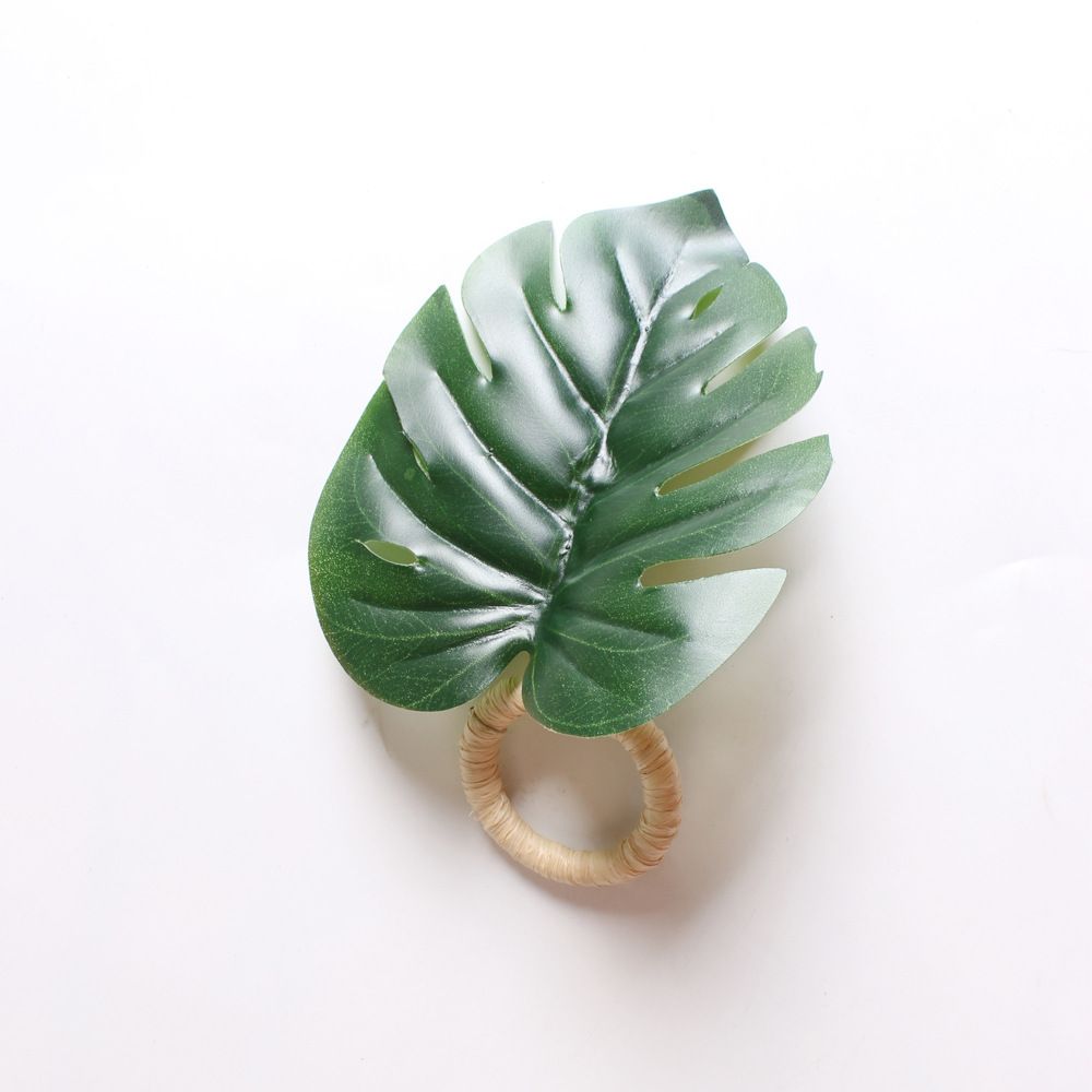 Set 12 Green Leaf Napkin Rings | Napkin Ring Holders for Formal/Casual, Dining Table Decor… (Pack of 12) — image 4