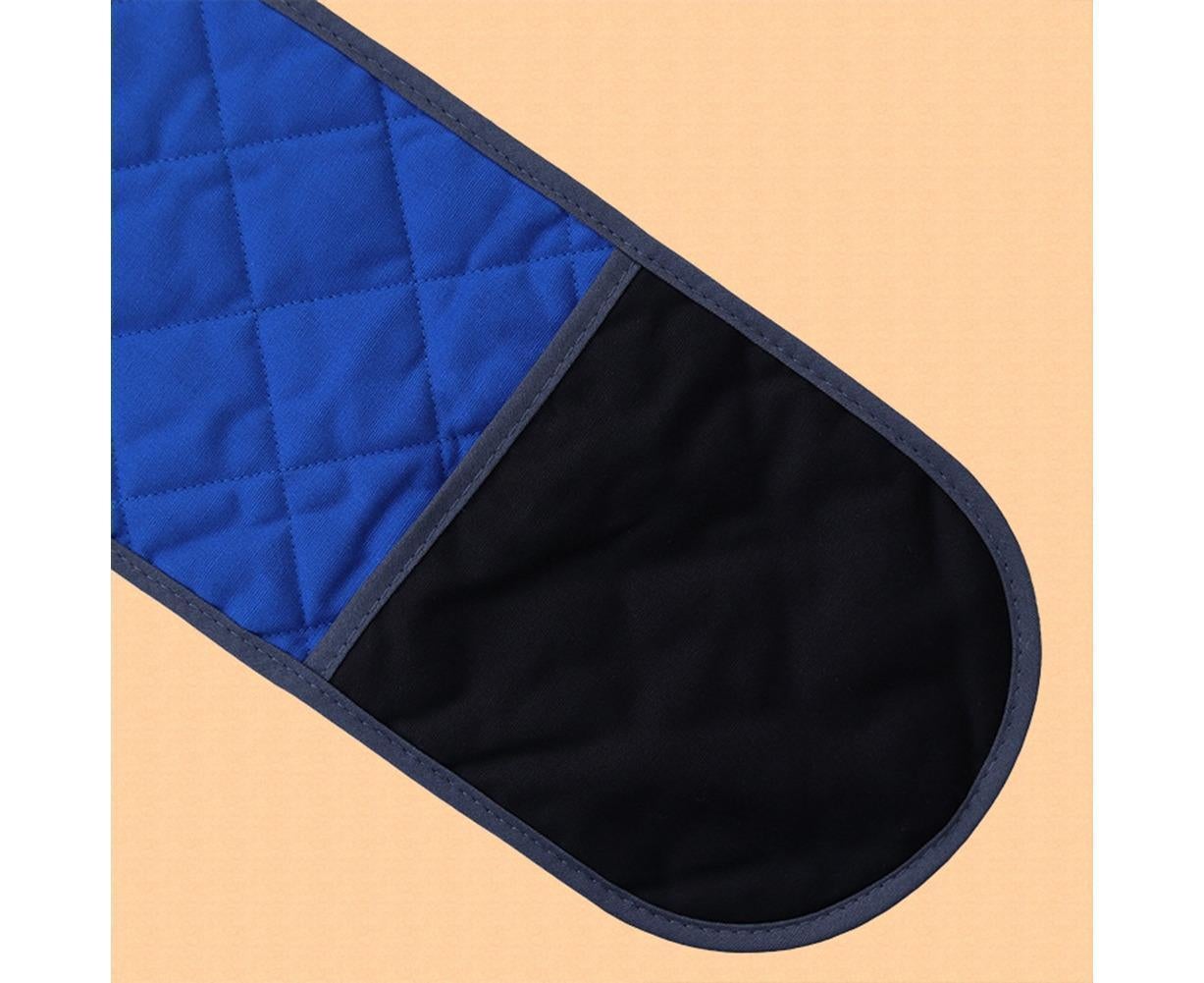 Double-ended Heat Resistant Cotton Mitt Oven Padded Kitchen Baking Glove Tool-Blue — image 5