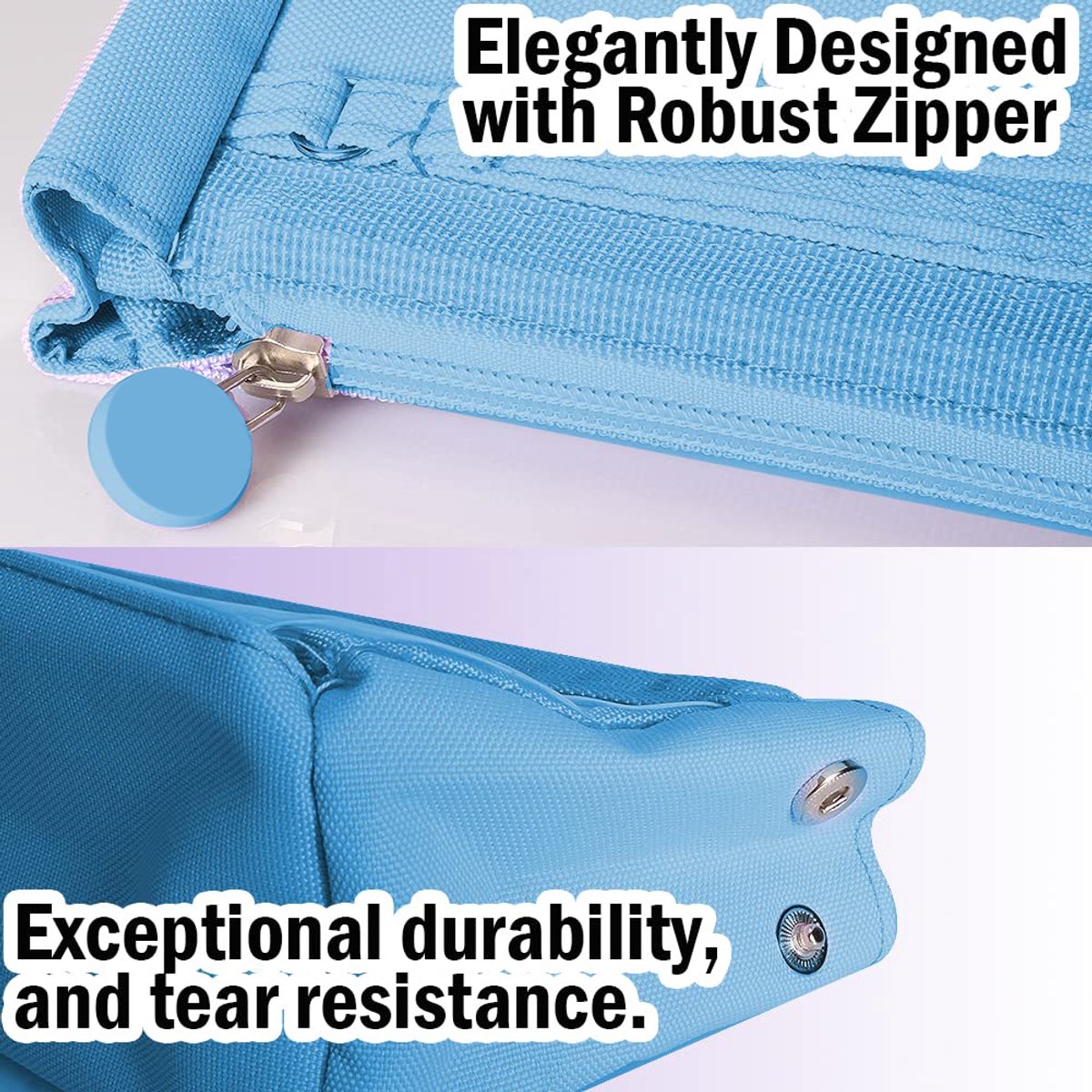 Pencil case - Storage bag - Pencil case - Boy's pencil case - Girl's pencil case - School cases - Portable school pencil case - 20x9x10cm - Blue — image 3