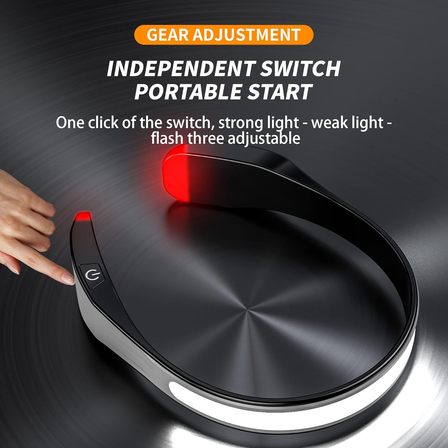 Rechargeable COB LED Headlamp with 230 Degree Wide Beam, Waterproof Adjustable Strap for Running, Camping and Night Walking, Black — image 4