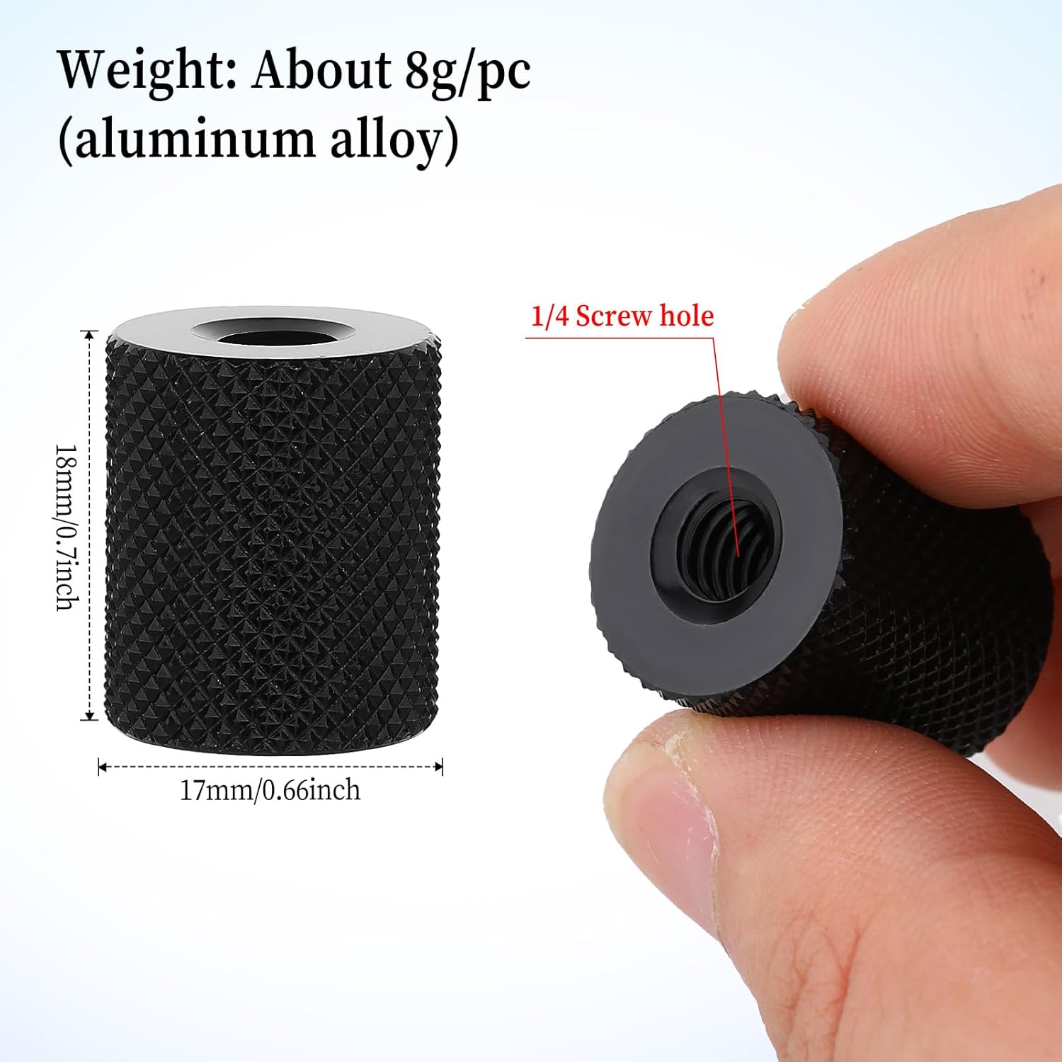 4 Pcs Double Female Thread Tripod Cylinder Adapter Screw 1/4 to 1/4 with Center 1/4-20 Thread Photography Equipment Camera Tripod Nut Accessories Suitable for