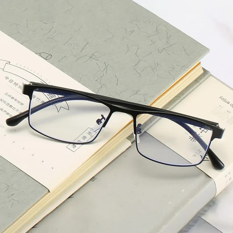 Anti-blue Light Myopia Glasses Ready-made Business Men Women Metal Square Glasses Diopter 0 -0.5 -1.0 -1.5 To -6.0 3 โ image 5