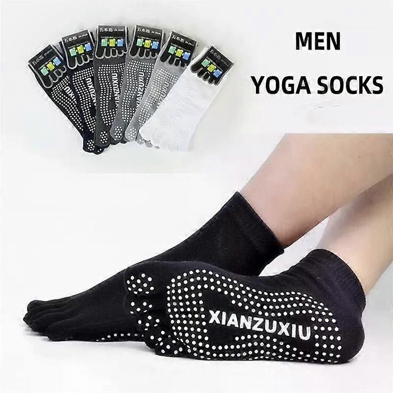 Women's Non Slip Yoga Socks Open Toe Five Finger Grip Socks Combed Cotton Pilates Dance Fitness Socks - White โ image 2