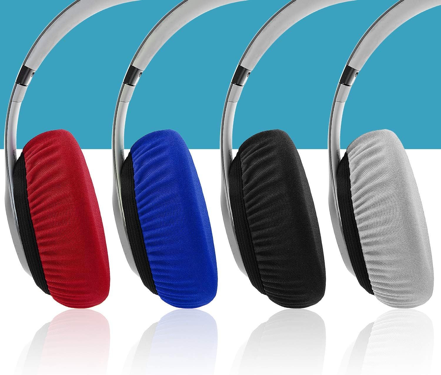 2 Pair Stretch Headphone Ear Cushion Covers Grey, 3 to 4 Inch — image 5