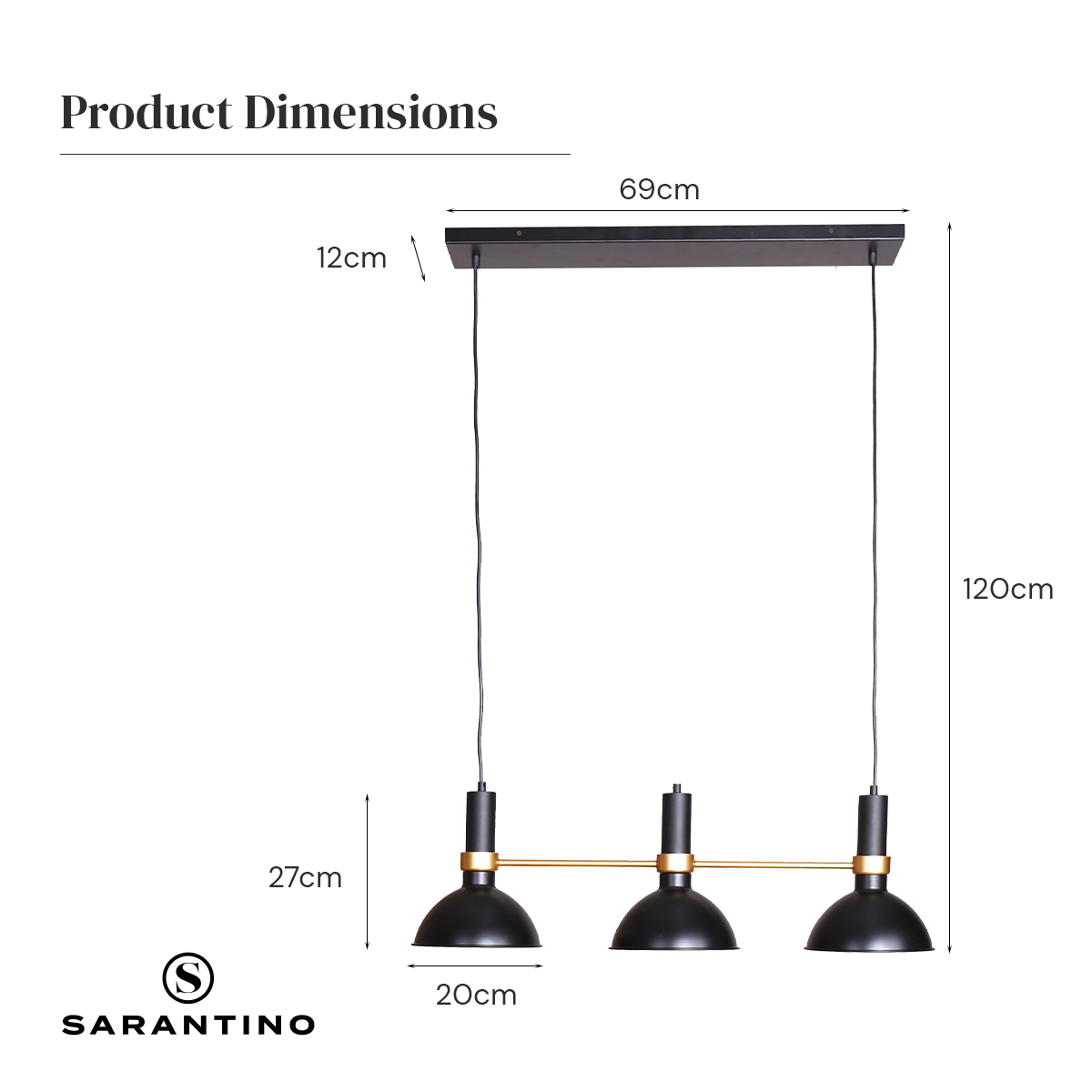 Sarantino 3-Light Hanging Pendant Lamp — image 5