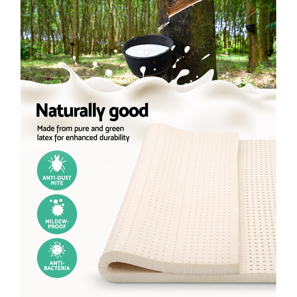 Giselle Bedding Latex Mattress Topper, 5cm Thick Cooling Bed Pad for Side Sleepers Pain Relief, 7 Zone Foldable Mat with Washable Cover for Guest Room Bedroom โ image 5