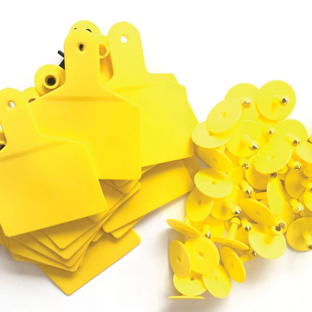 100x Cattle Ear Tags 7.5 × 10cm Set - XL Yellow Blank Cow Sheep Livestock Labels — image 2