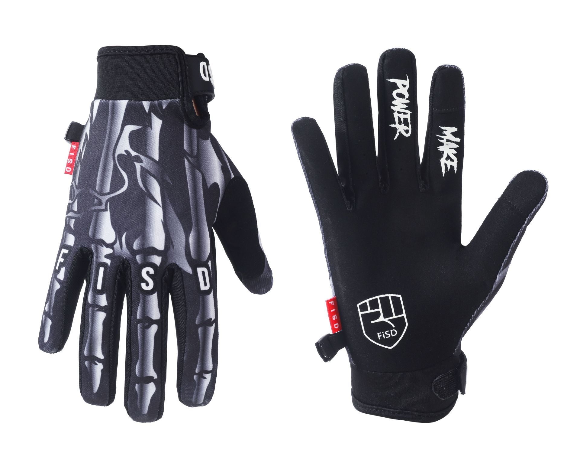 LOHAS FOX Skeleton Rose Motorcycle Gloves Fisd black bamboo private brand