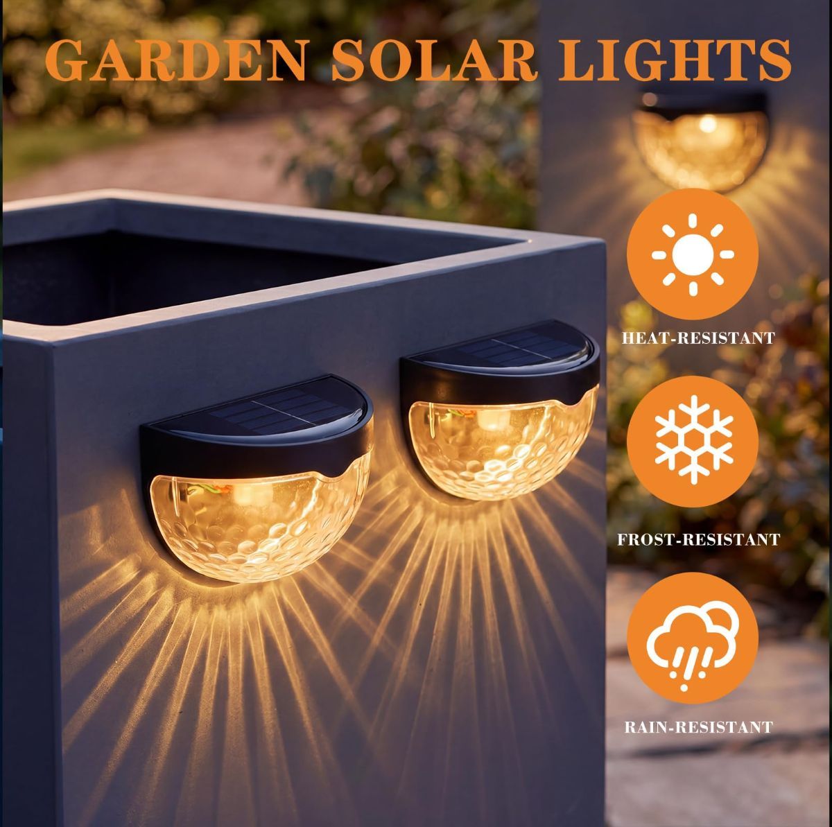 Raised Garden Bed Solar Lights Magnetic with Dusk to Dawn Sensors Wide Angle IPX4 Waterproof Solar Powered Lights Outdoor for Planter Raised Beds Garden Patio — image 3
