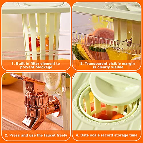 Fridge Water Dispenser Jug with Tap and Filter for Cold Water, Tea and Juice, Large-Capacity Beverage Server, White — image 5