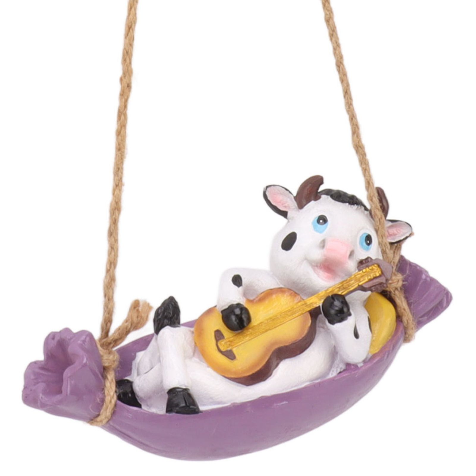 Cow Playing Guitar Garden Statue Vivid Cute Hanging Resin Cattle Sculpture Art Decoration for Lawn Patio Courtyard Dairy Cow โ image 6