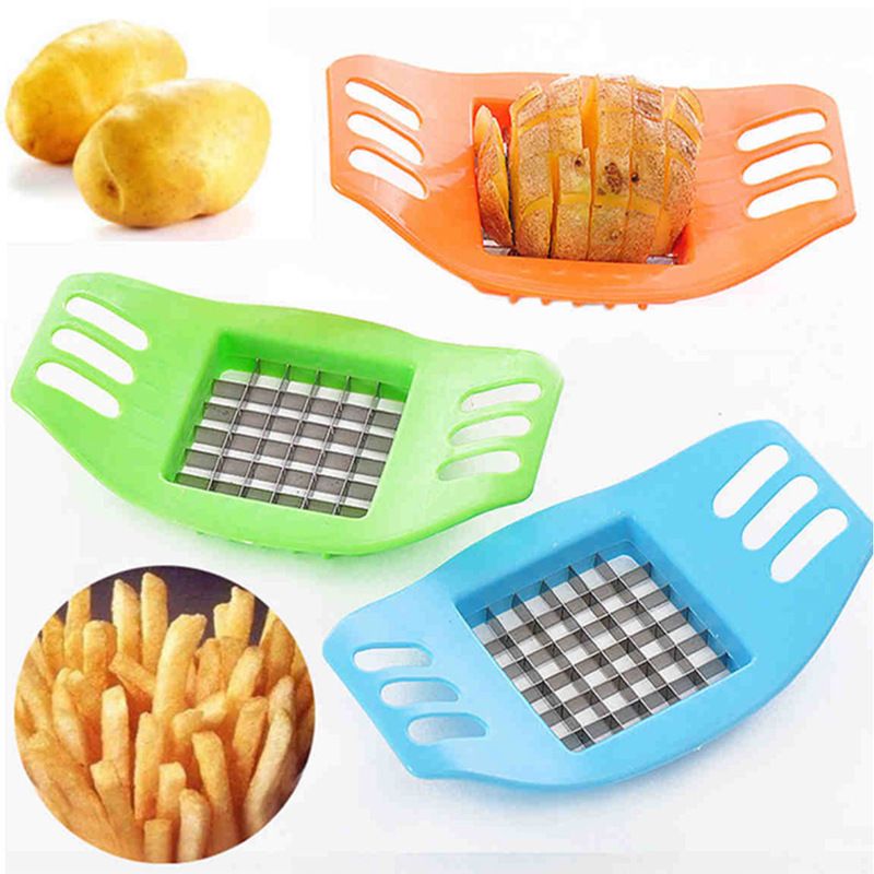 3pc Potato Fries Cutter Machine, Potato Cutter for French Fries, Multi- Purpose Stainless Steel Carrot Vegetable Potato