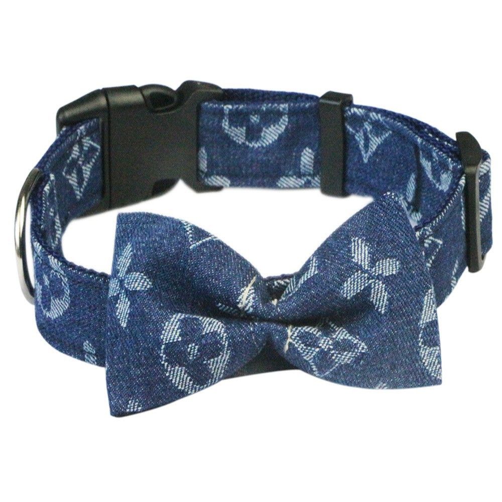 Hapi Dog Collar with Bow and Leash for Small Dogs Cowboy collar + bow M (neck circumference 30~42cm)
