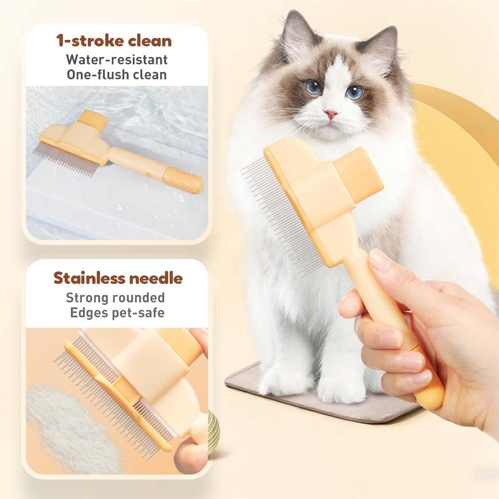 Avatore Zenbrush - Removes Fur & Relieves Pain, Zen Brush for Cats, Zenbrush Cat Comb, Self-Cleaning Cat Brush with Release Button, Cat Grooming Flea Brush for â image 4