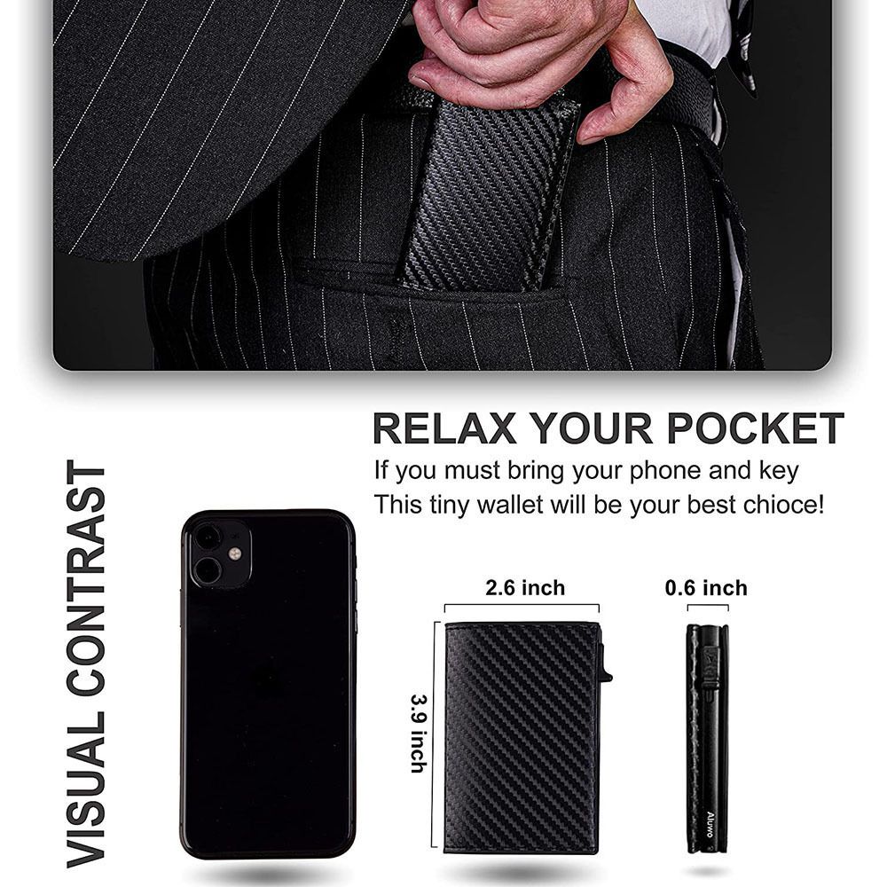 Wallet for Men: Compatible with Apple AirTag (1st & 2nd Generation), RFID Blocking, Genuine Leather, Slim & Minimalist Design - 14 Card Capacity | ID Window â image 2
