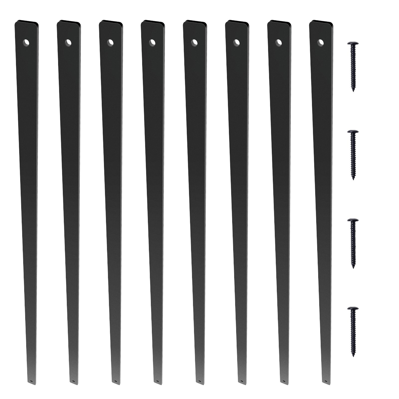 Staircase Metal Balusters, 32.28"x1"x0.2" Flat Aluminum Alloy Decorative Banister Spindles, 51 Pack Deck Baluster with Screws, Classic Hollow Deck Railing