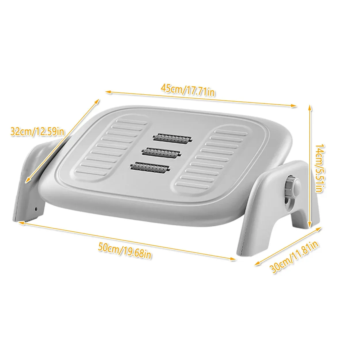 Foot Rest Stool Office Under Desk Fold Footrest Massage Cushion Grey โ image 3